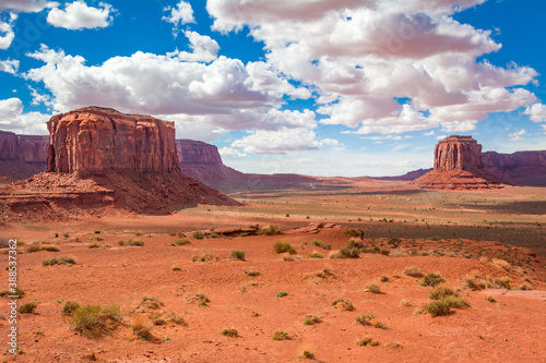 Big red rocks of Monument Valley. Navajo Tribal Park landscape  USA