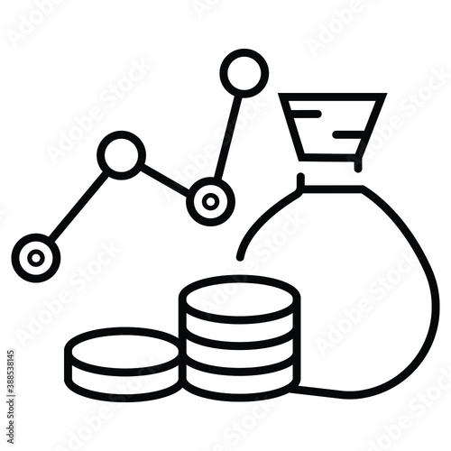 Financial performance. Business capital, money profit icon