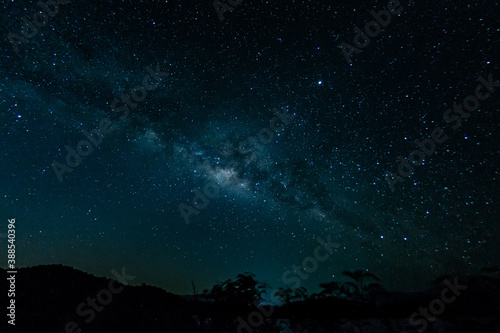 Milky Way with stars shining brightly beautiful at night © Meawstory15Studio