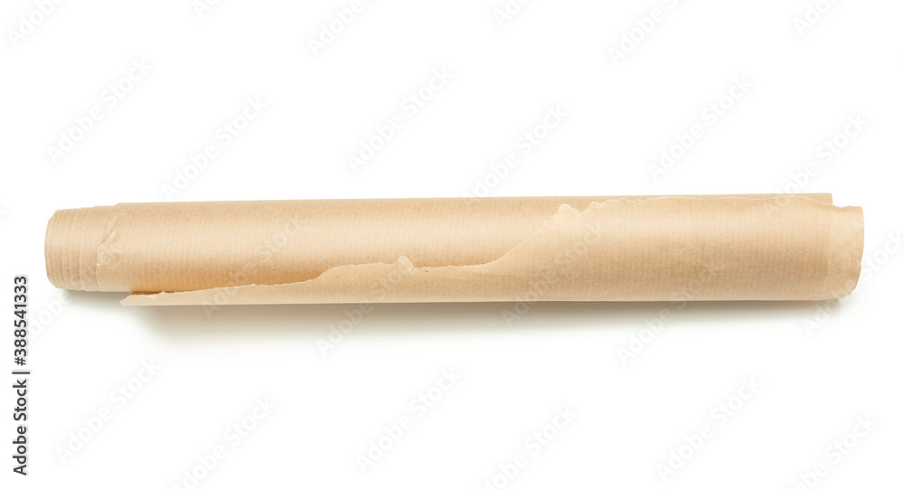 roll of brown wrapping paper isolated on a white background roll of brown wrapping paper isolated on a white background