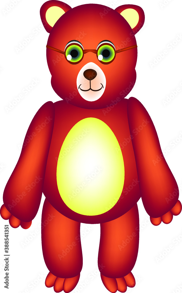 Naklejka premium Toy bear with glasses.