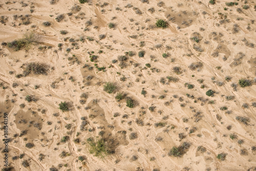 Aerial view of the semi-desert landscape of the Tankwa Karoo after a burst of rain photo