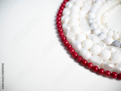 Multicolored beads from semi-precious stones