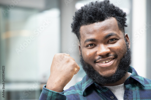 Confident and successful African black man