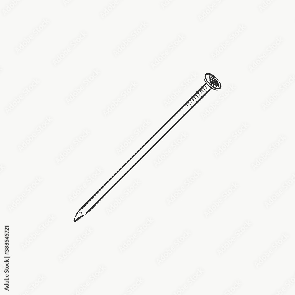 Hand drawn nail heads vector sketch. Doodle drawing. Vector sketch house remodel tool. nail vector sketch illustration Hand drawn nail heads vector sketch. Doodle drawing. Vector sketch house remodel tool. nail vector sketch illustration