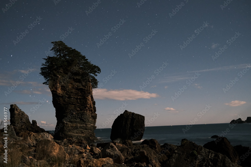 夜空と三王岩
