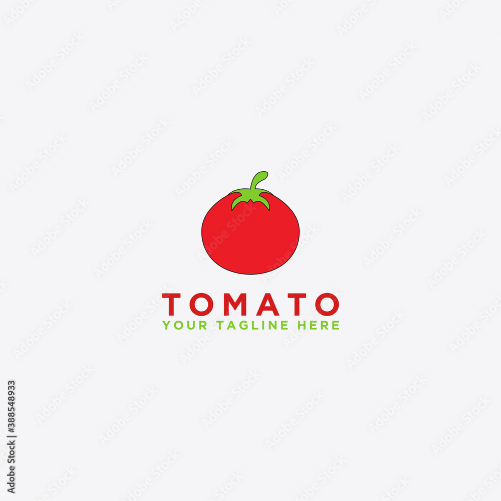 Tomato Design Logo. Isolated vegetables. Vector illustration.