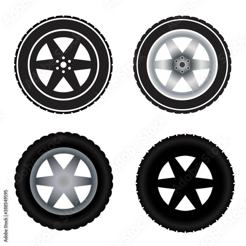Car wheels different colors