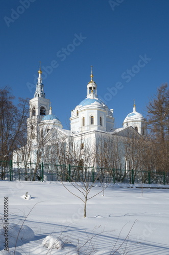 Spaso-Blachernae monastery in Dedenevo, Moscow region, Russia. Cathedral of the Saviour of the Holy Image