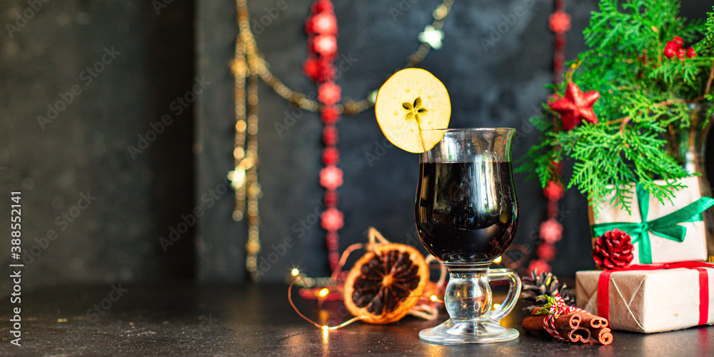 mulled wine or red wine christmas background festive table setting holidays party new year meal top view copy space for text food background rustic