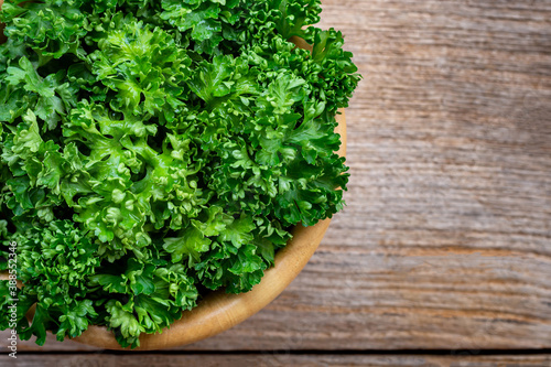 Green parsley on a table