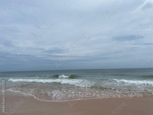 Waves washing up on the beach 