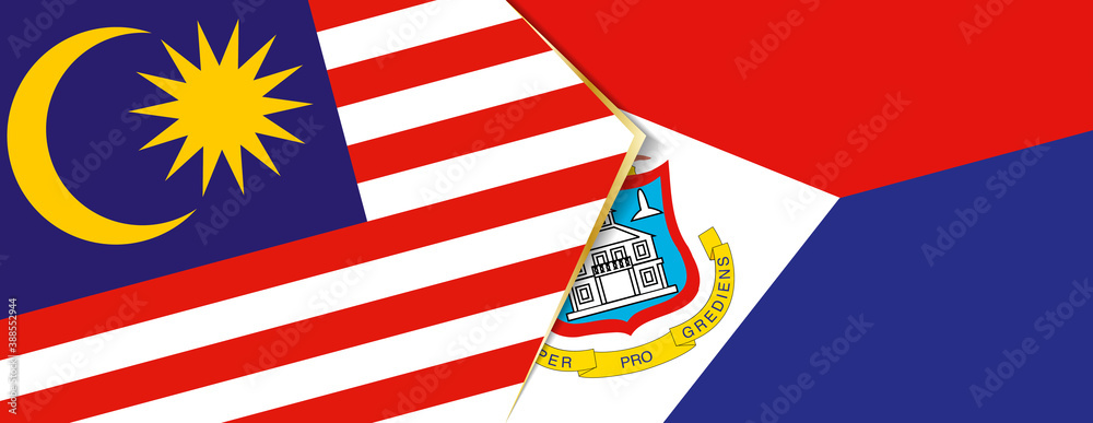 Malaysia and Sint Maarten flags, two vector flags.