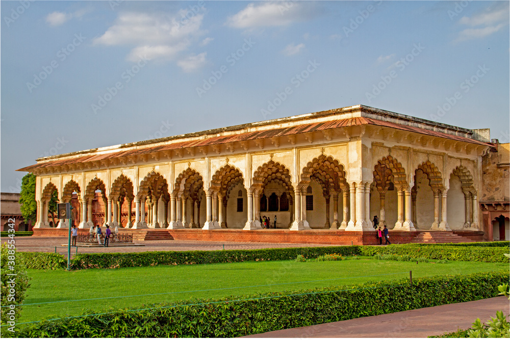 Diwan e Aam in Red Fort in Agra in India where Kings used to meet their subjects
