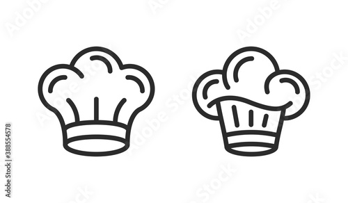 Chef hat line icon set. Cook, Chef, Culinary, Kitchen icon design. Cooking Classes logo. Vector illustration