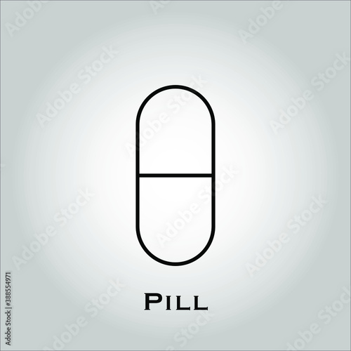 Pill (medicine) flat icon vector. Isolated objects. Vector illustration. Simple vector for Graphic design. Medical, health care, antibiotic Concept. 