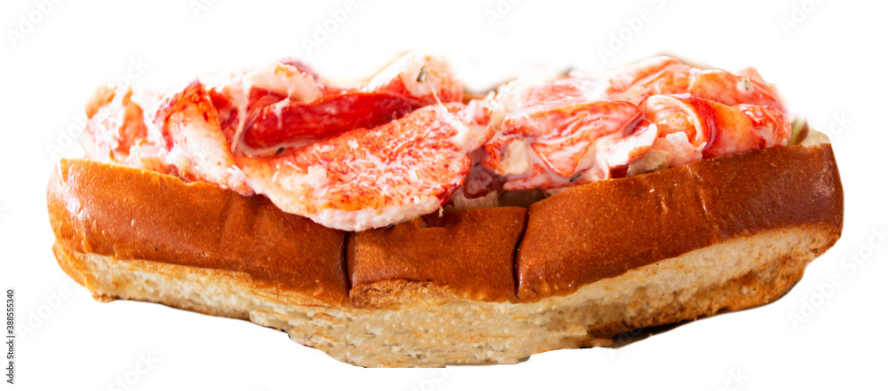 Fresh Maine Lobser Roll Isolated Fresh Maine Lobser Roll Isolated