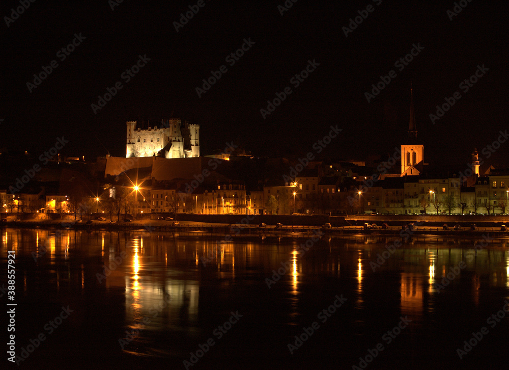 Inverness castle and river Ness at night, Inverness
