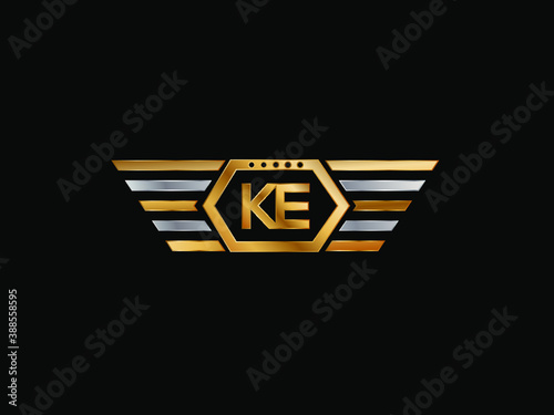 KE Letter Initial with Royal Template.
elegant with wing logo vector,
Creative Lettering Logo Vector Illustration.
