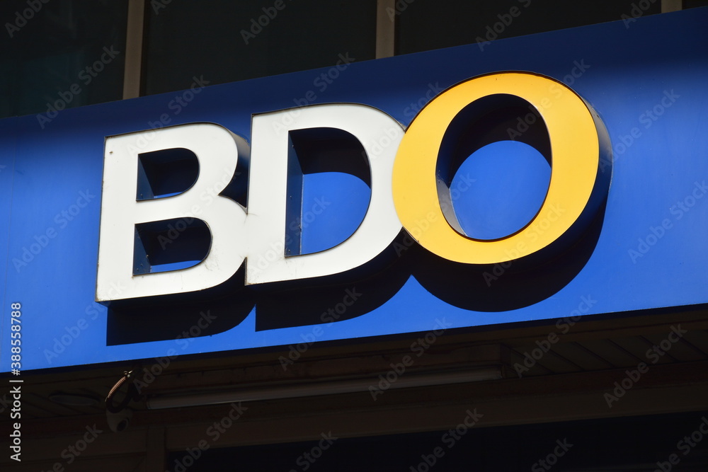 BDO Banco de Oro bank signage in Manila, Philippines Stock Photo Adobe Stock