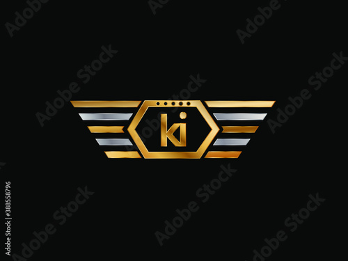 KI Letter Initial with Royal Template.
elegant with wing logo vector,
Creative Lettering Logo Vector Illustration.
