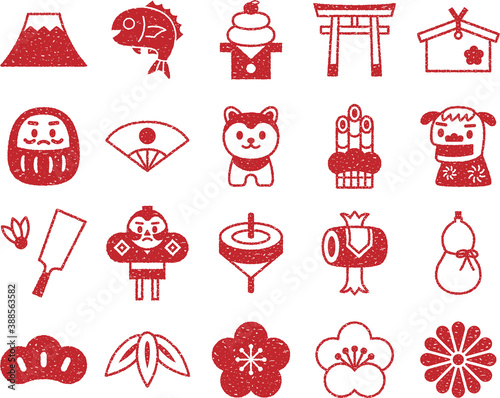 お正月のアイコンセット （スタンプver.）