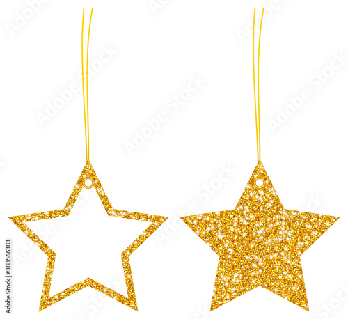 Zwei Anhänger Sterne Gold Glitzer