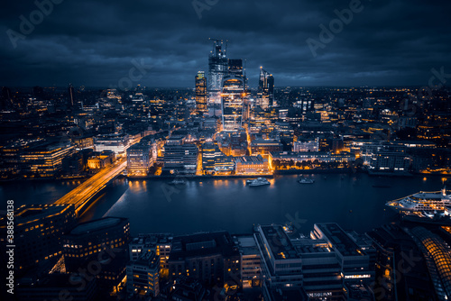 London city area skyline, UK