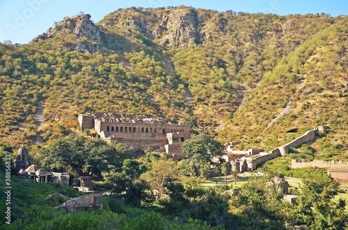 spooky ruins of Bhangarh Fort ,Alwar , Rajasthan ,most Haunted Place in India photo