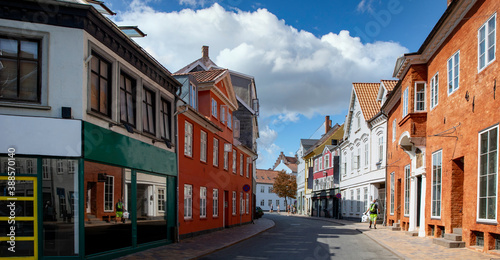Vászonkép Wanderlust in Odense street Denmark