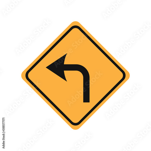 Free Download Turn left glyph icon road sign vector illustration in white background. Turn left icon sign - GFXLoad