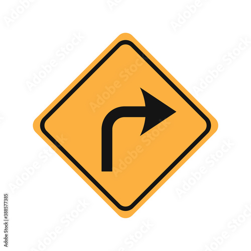 Free Download Turn right glyph icon road sign vector illustration in white background. Turn right icon sign - GFXLoad