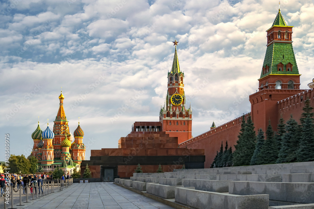 General view of the Kremlin, Mausoleum and St. Basil's Cathedral. Moscow. Russia General view of the Kremlin, Mausoleum and St. Basil's Cathedral. Moscow. Russia