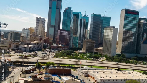 4K Dallas Downtown Drone Aerial Hyperlapse Timelapse Texas Landscape