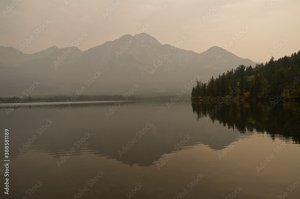 Pyramid Lake on a Smoky Morning