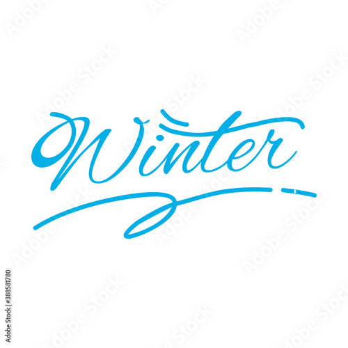 Winter. Snowflakes and snow with winter text, word and lettering.