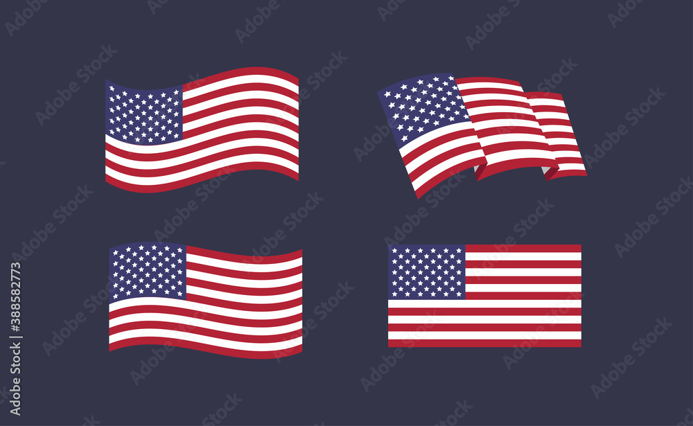 Fototapeta premium Flag of the United States of America. USA national symbol vector.