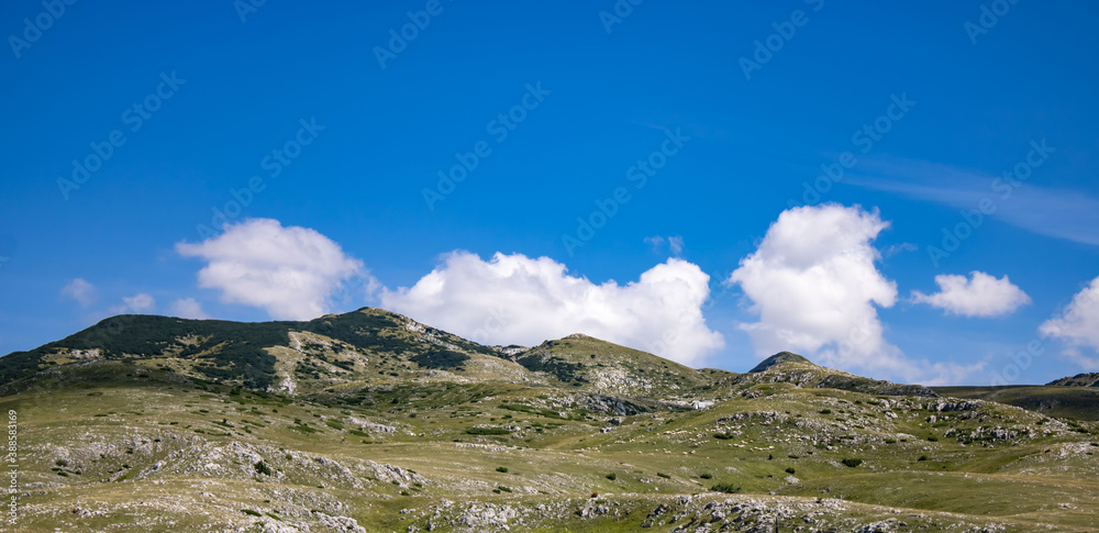 Fototapeta premium Fantastic mountains of Montenegro. Picturesque mountain landscape of Durmitor National Park, Montenegro, Europe, Balkans, Dinaric Alps, UNESCO World Heritage Site.