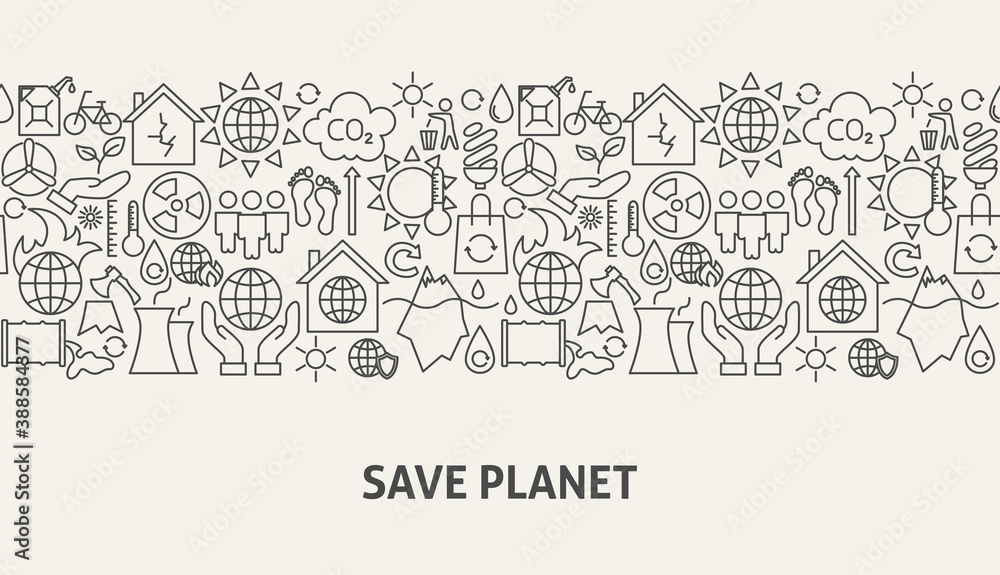 Obraz premium Save Planet Banner Concept