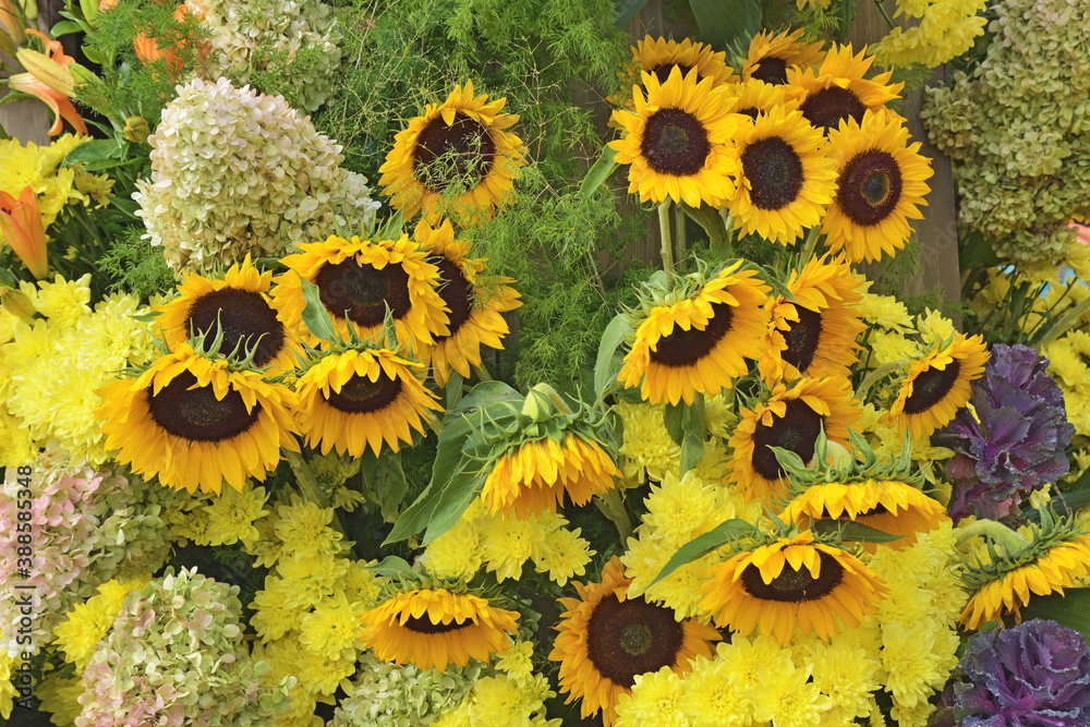 Bright flower arrangement.