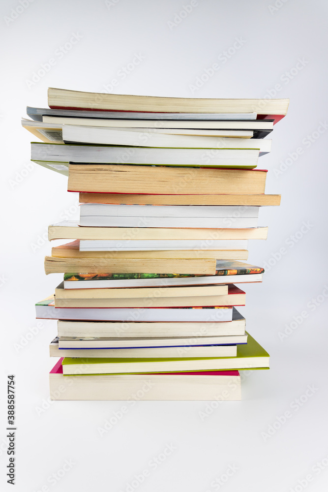 Stack of books one on top of the other. a lot of books for studying Stack of books one on top of the other. a lot of books for studying