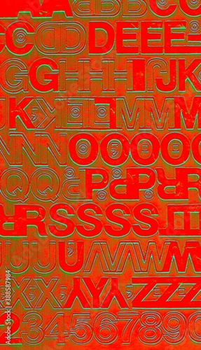 Tapety artystyczne Relief colour letters