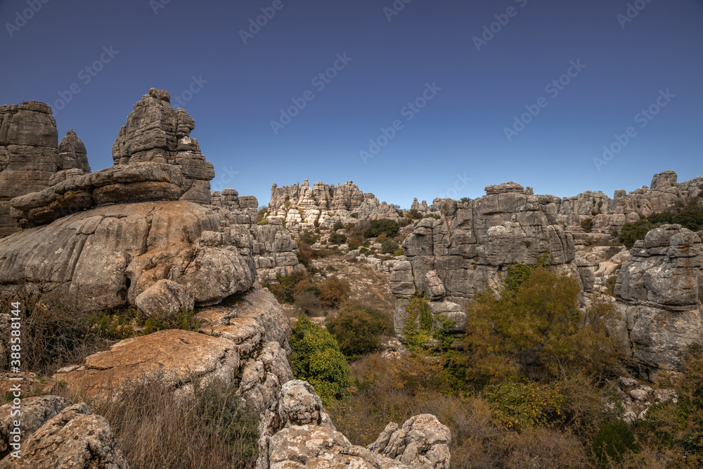 Karst landscape in El torcal park in Antequera, Malaga Karst landscape in El torcal park in Antequera, Malaga