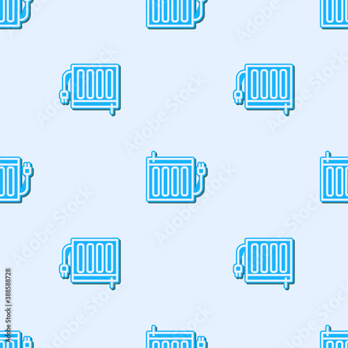 Black Heating radiator icon isolated on white background. Vector.