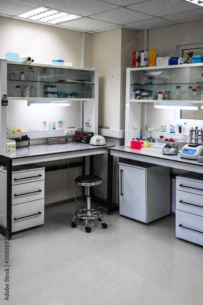 Interior of a modern laboratory. Interior of a modern laboratory.
