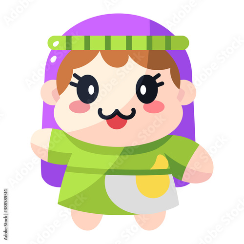 Isolated shepherd icon. Nativity characters icon - Vector