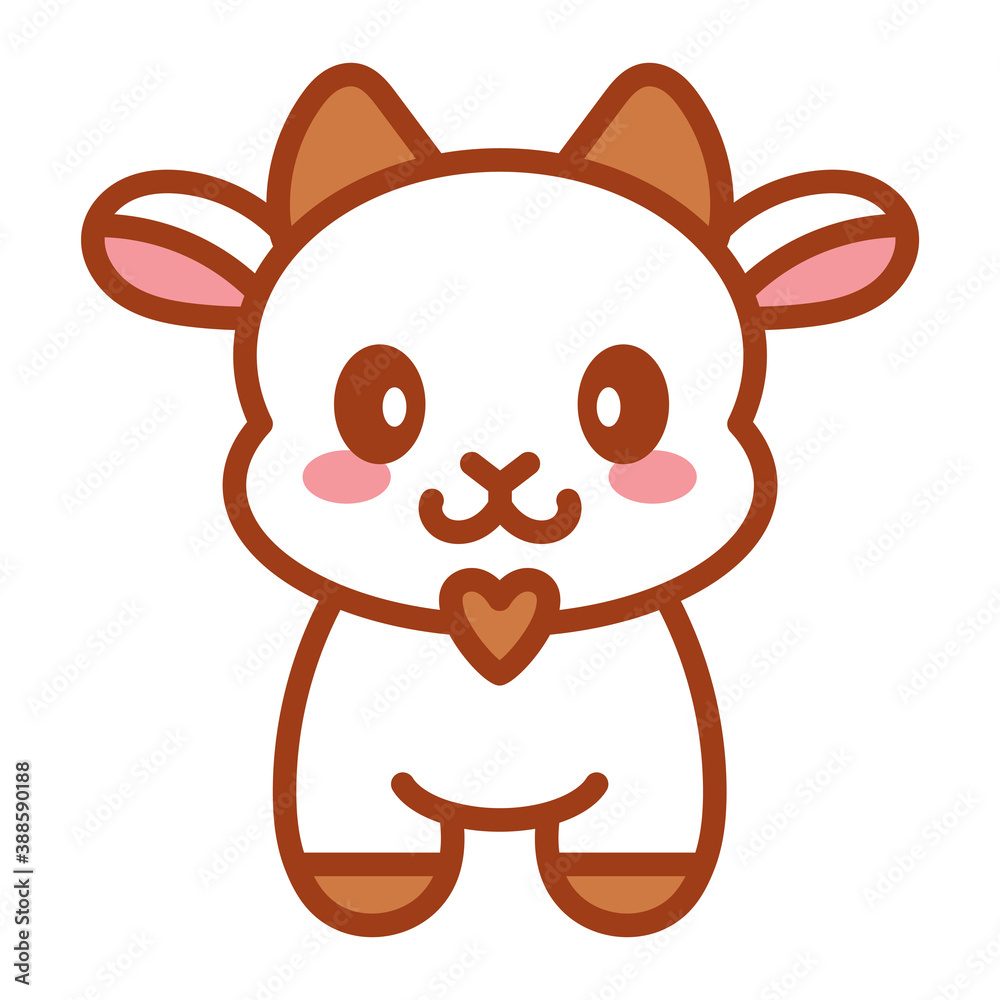 Fototapeta premium Isolated goat icon. Nativity characters icon - Vector