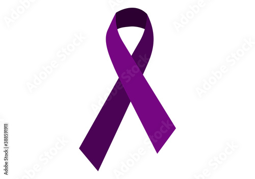 Lazo morado del feminismo en fondo blanco.