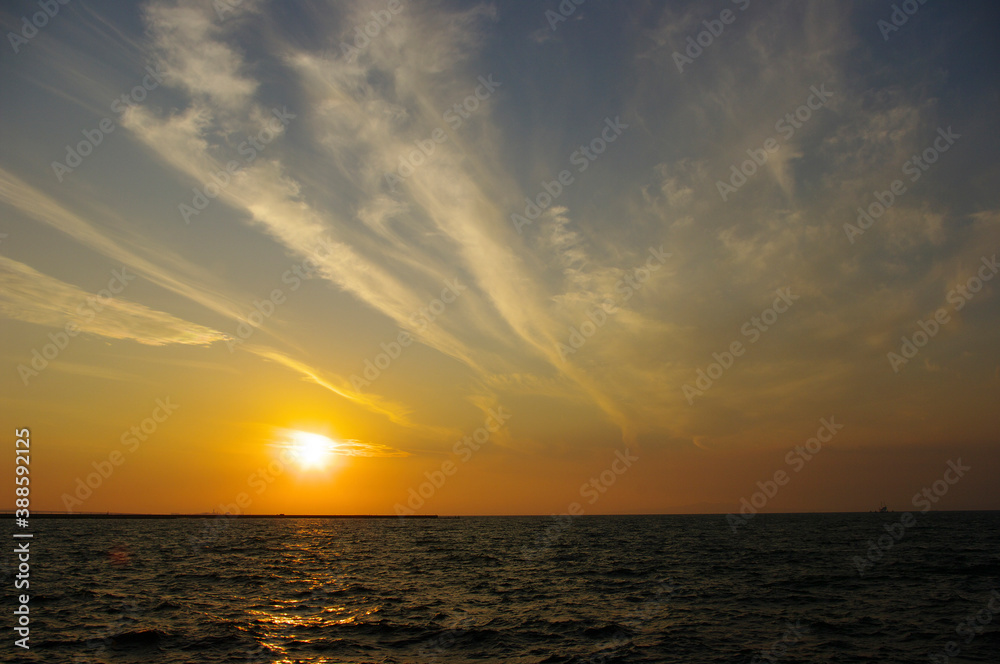 岸和田沖の夕陽