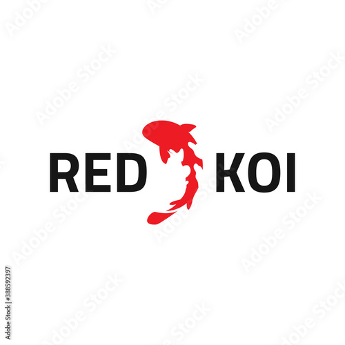 Japanese Koi Logo Template. Koi Fishes Logo. Luck, prosperity and good fortune. Animal, asian.